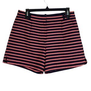 J. Crew Dolphin Hem Striped Shorts Womens Navy Pink Size 4 NWT
